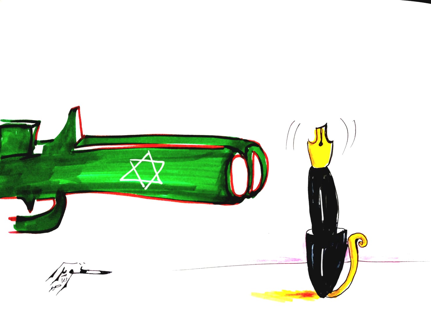 كاريكاتير قتل الصحفيين فى فلسطين