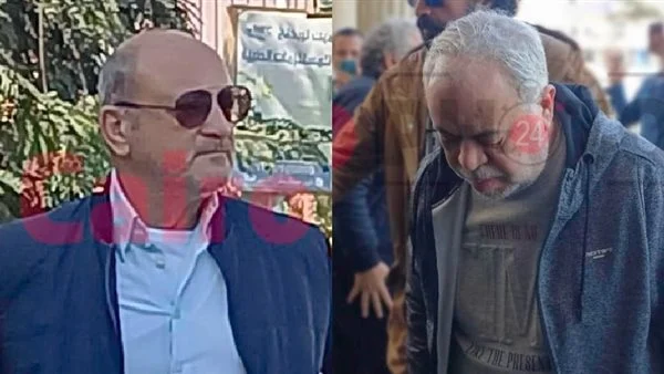 أشرف زكي وشريف عرفة أول حضور جنازة احمد البدري