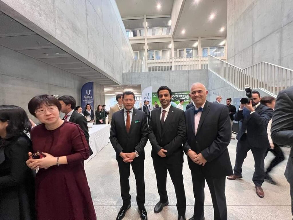 وزير الرياضة يشهد احتفال الإتحاد الدولي للرياضة الجامعية بسويسرا لمرور 75 عام علي تأسيسه