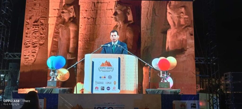وزير الرياضة يشهد حفل افتتاح مسابقة «ICPC» الدولية للبرمجة بمعبد الأقصر